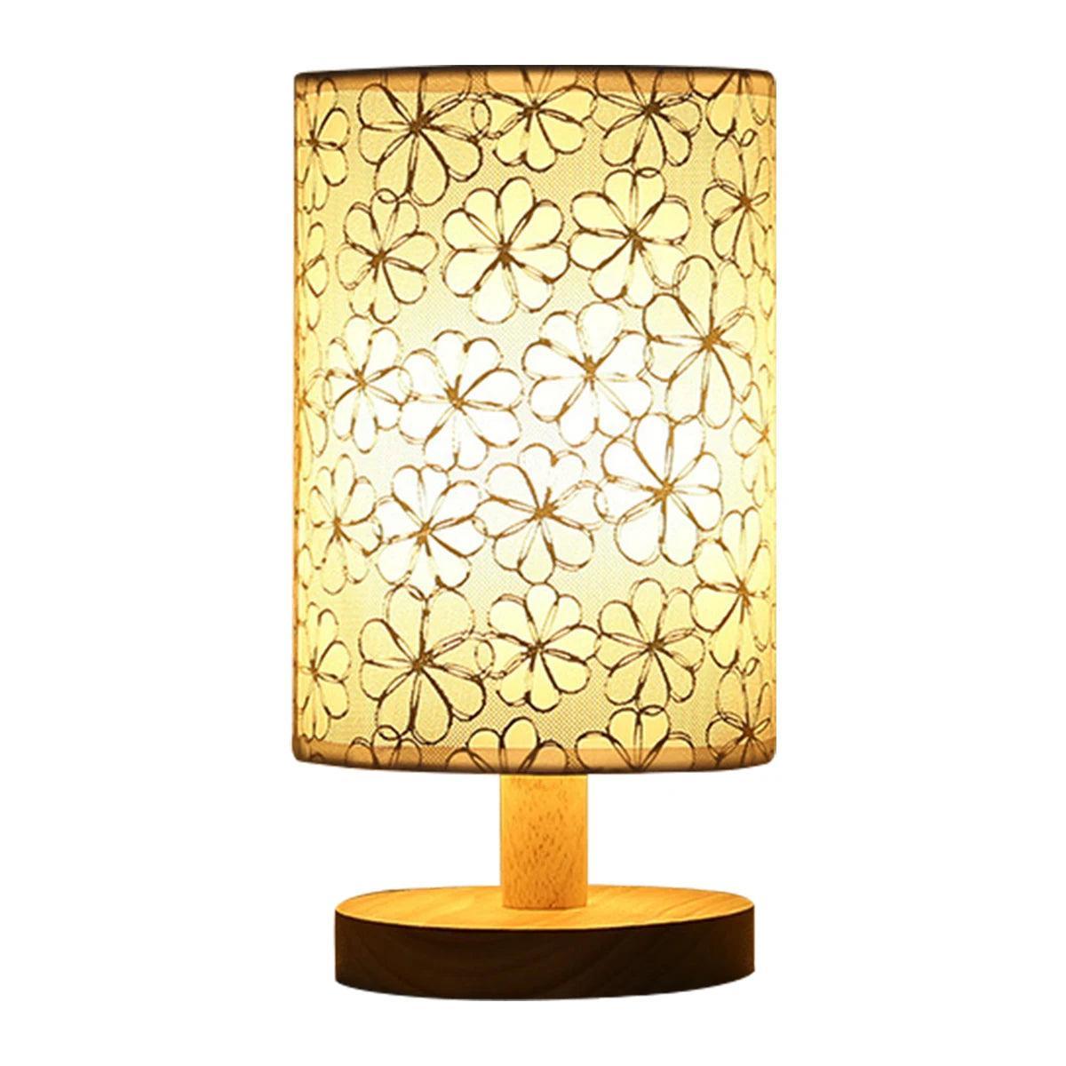 Wooden LED Table Lamp with exquisite linen lampshade modern minimalist style - Lumaz