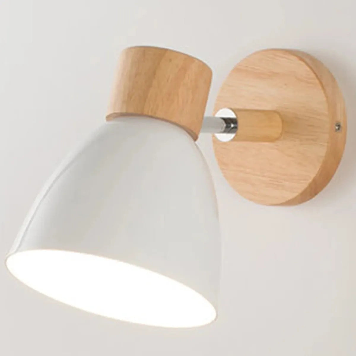 Wooden Nordic Wall Lamp With Switch Modern Wall Sconce with Macaroon Color Steering Head