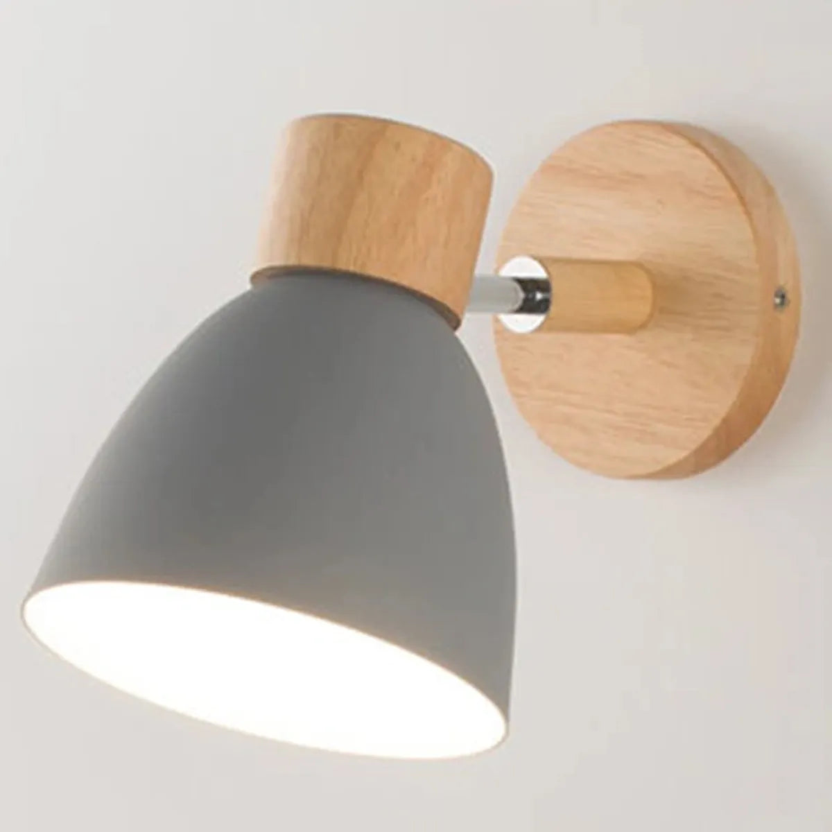 Wooden Nordic Wall Lamp With Switch Modern Wall Sconce with Macaroon Color Steering Head