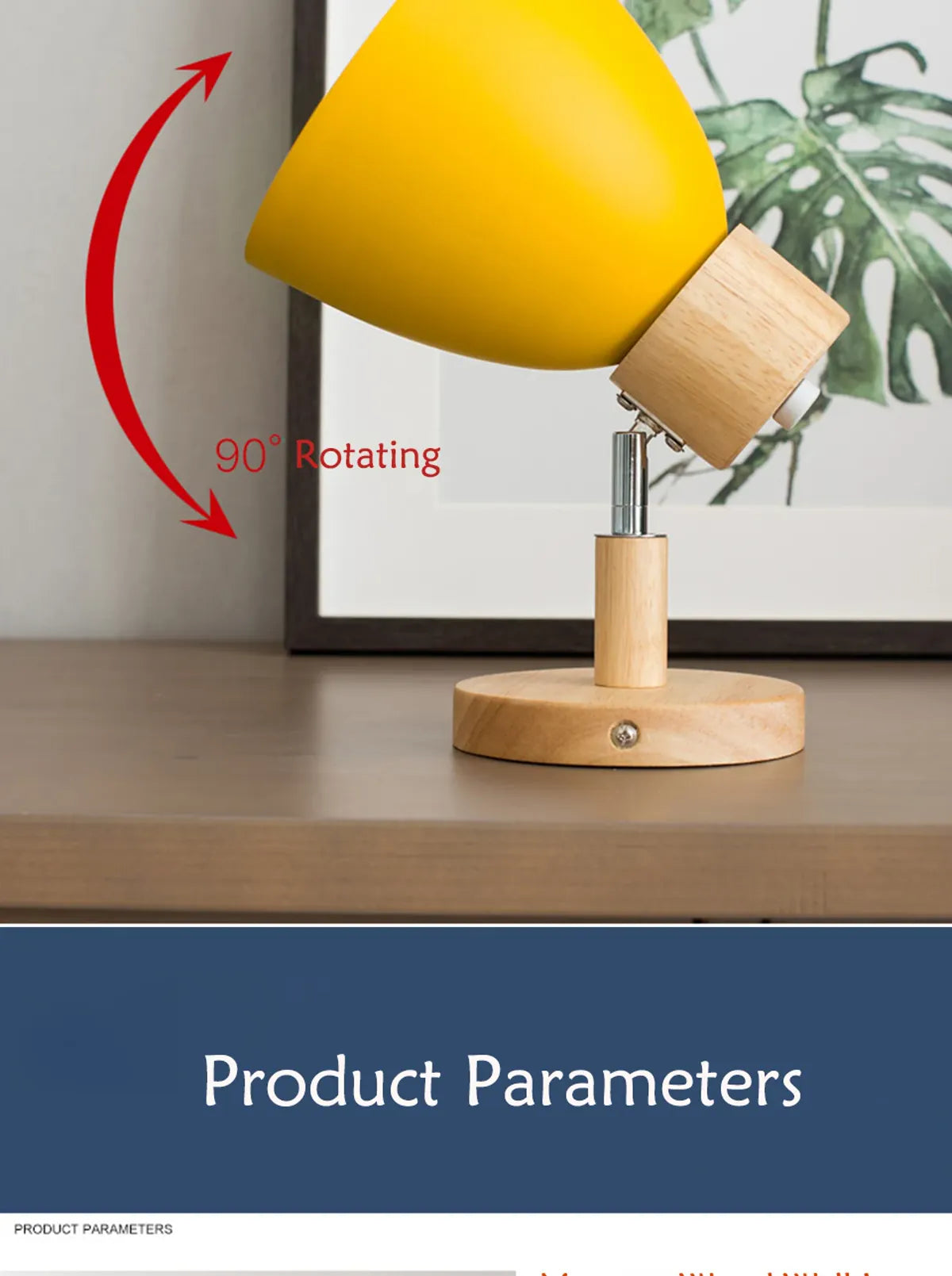 Wooden Nordic Wall Lamp With Switch Modern Wall Sconce with Macaroon Color Steering Head