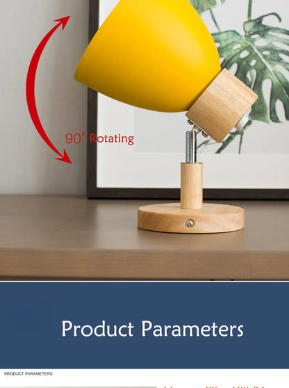 Wooden Nordic Wall Lamp With Switch Modern Wall Sconce with Macaroon Color Steering Head